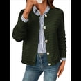 thumbnail image 3 of Cárdigan de Punto para Mujer, Informal, de Larga, con Botones, Abierto, Moderno, para Exteriores Verde M, 3 of 10