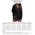 thumbnail image 5 of Blusa con capucha, cuello en V y puños largos de canalé, color negro, talla 2XL, para mujer, estilo casual elegante y chic, 5 of 5