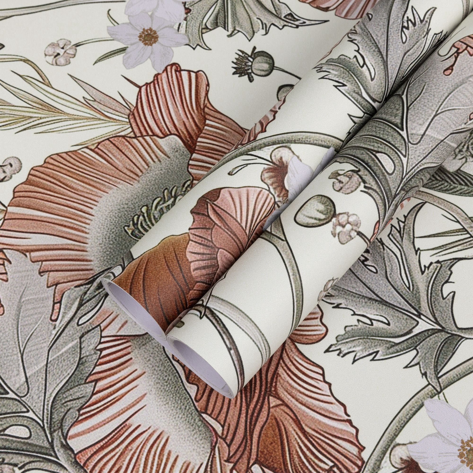UMIGGEE Floral Peel and Stick Wallpaper Vintage Floral Contact Paper 17.7-in" x 118-in Textured Boho Floral Wallpaper