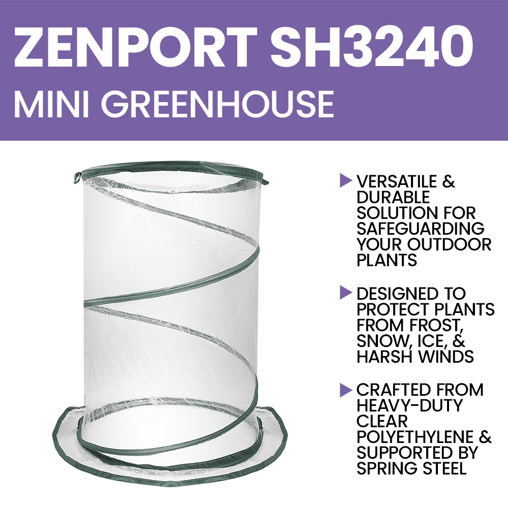 Zenport SH3240 Portable Pop Up Greenhouse, 26-Inches High, Green