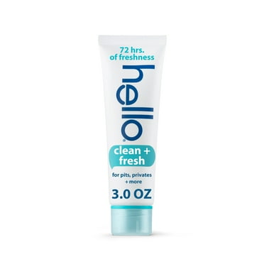hello Clean & Fresh Whole Body Deodorant for Women and Men, Aluminum Free, Sensitive Skin, 3 oz