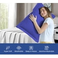 thumbnail image 4 of 600 Thread Count Egyptian Cotton 2-Piece Pillow Sham Set with Flanged Border, Euro Size (Non-Standard) (26" x 26") Royal Blue Stripe, 4 of 4