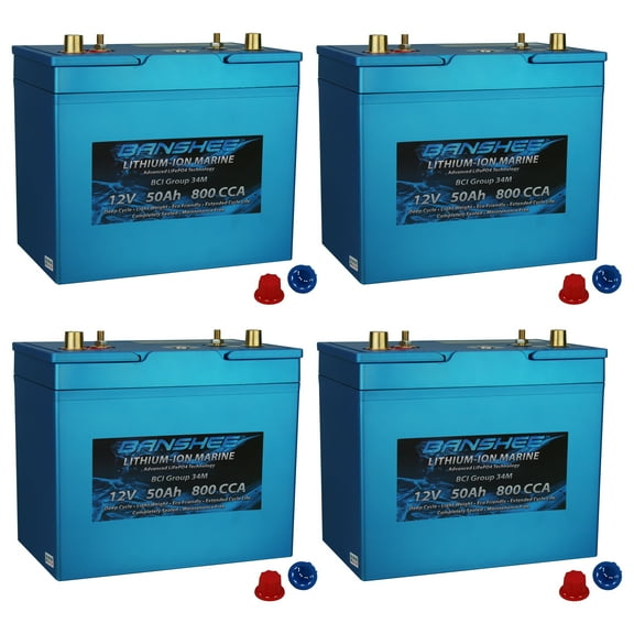Banshee 48V Lithium Deep Cycle Marine Battery Group 34 - 4 Pack