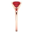 thumbnail image 3 of 2.5 ct Round Cut Simulated Ruby Solitaire 14K Rose Gold Womens Engagement Ring, 3 of 5