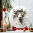 thumbnail image 2 of Nmdmisc Christmas Reindeer Round Acrylic Flat Pendant,Christmas Tree Decorations Reindeer Hanging Ornament,Christmas Festive Tree Car Wall Decorations for Christmas Party Scene Layout, 2 of 5