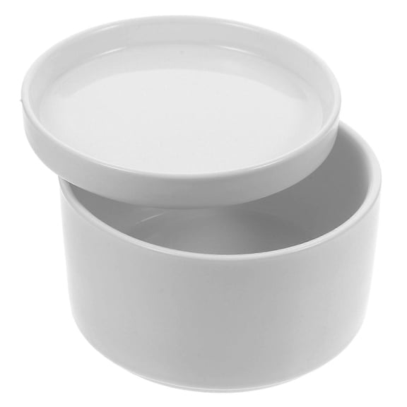 Soup Serving Bowl With Lid Ceramic Steaming Bowl For Restaurant Round 1Set