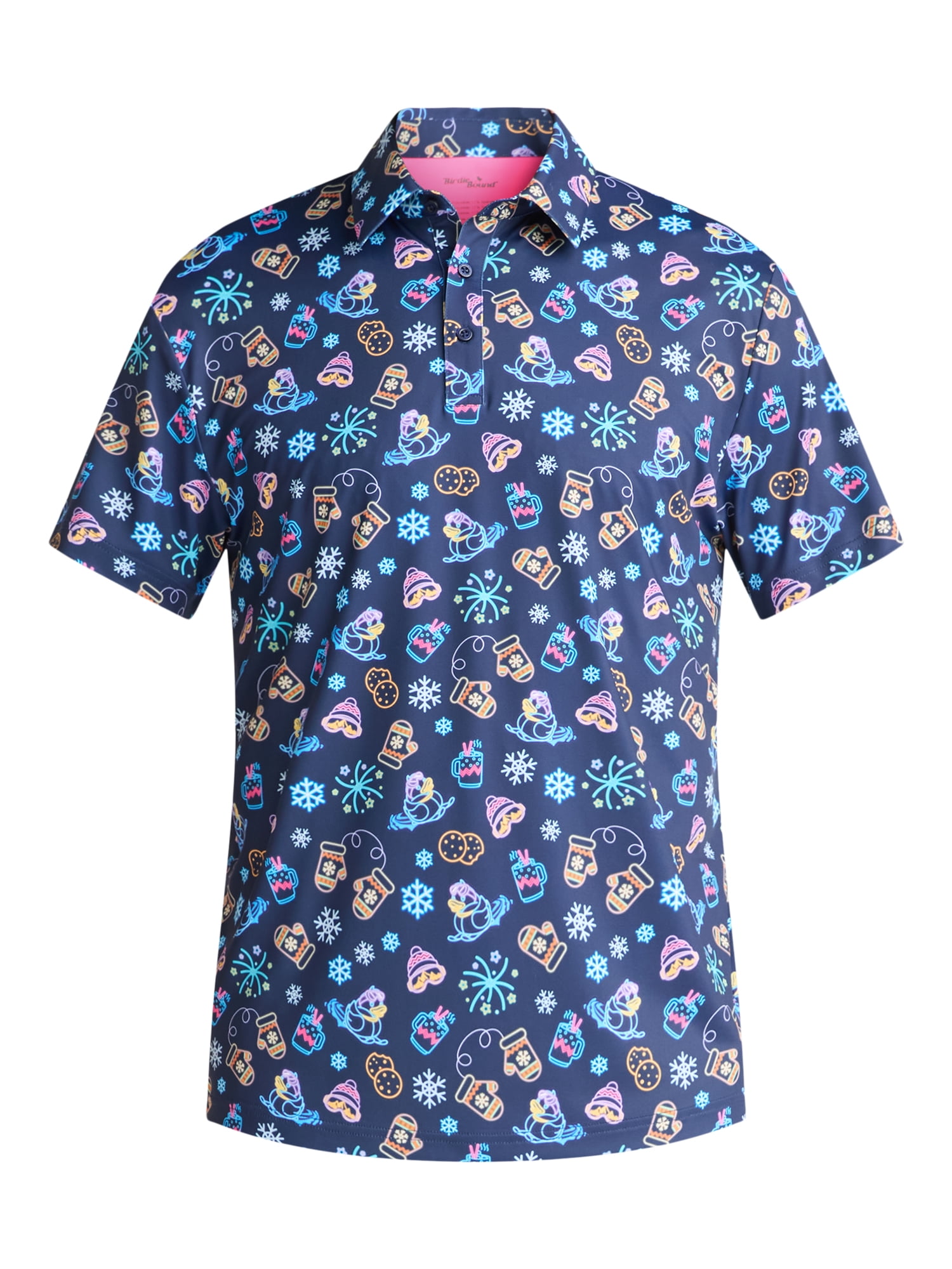 Birdie Bound Men's Print Polo Shirt with Short Sleeves, Sizes S-3XL