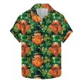 thumbnail image 2 of cllios St Patricks Day Mens Hawaiian Shirt Funny Irish Shamroak Beach Tshirts Short Sleeve Green Button Down Aloha Party Tops, 2 of 5