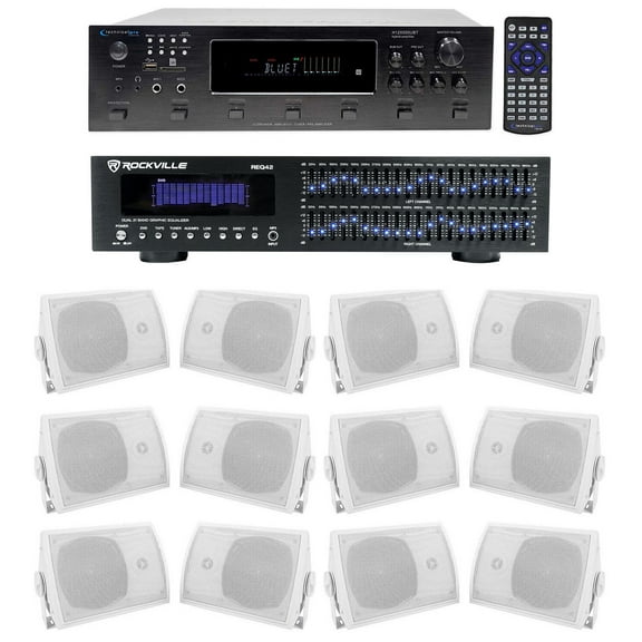 Technical Pro 6000w 6-Zone Home Theater Bluetooth Receiver 12) 5.25" Speakers EQ