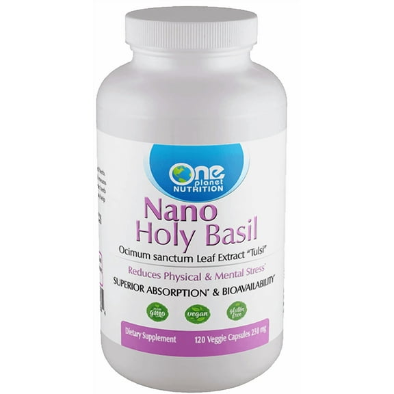 One Planet Nutrition Nano Holy Basil 250 mg Veggie Capsules (120 Servings)
