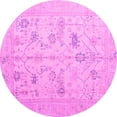 thumbnail image 1 of Ahgly Company Indoor Round Oriental Pink Traditional Area Rugs, 3' Round, 1 of 4