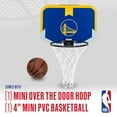 thumbnail image 2 of Franklin Sports NBA Golden State Warriors Mini Over the Door Basketball Hoop - Kids Indoor Mini Basketball Hoop + Basketball - NBA Fan Shop Mini Hoop for Bedroom + Office, 2 of 12
