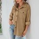 thumbnail image 4 of Pntutb moda mujer manga larga frente abierto ropa de abrigo suelta blusa sólida abrigo Tops bolsillos blusa liquidación Pntutb Pntutb-5991, 4 of 6
