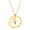 Gold A, variant on 26 Letters Necklace Encircled by Love Stainless Steel Minimalist Open Circle with Engraved Heart for Her Gold T