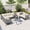 Beige, variant on YIORTWO 4-Piece Aluminum Outdoor Patio Furniture Set, 5-Person Conversation Set with 4 Fold-Out Side Tables and WPC Tabletop, Beige