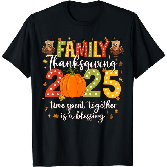 Family Thanksgiving 2025 Thanksgiving Crew Turkey Matching T-Shirt,Top Tees,Black