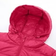 thumbnail image 5 of Htigea Clearance Women's Winter Coat Lightweight Puffer Jacket Long Down Jacket Lightweight Removable Hood Down Jacket Mid-Length Slim Large Size Thin Jacket Fall Savings Hot Pink,M, 5 of 6