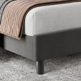 thumbnail image 4 of Bed Frame with Headboard Adjustable, Modern Linen Upholstered Twin Platform Bed Frame with Wooden Slat Support, No Box Spring Needed, 4 of 9