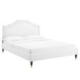 thumbnail image 2 of Modway Adelaide Performance Velvet Queen Platform Bed in White, 2 of 10
