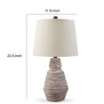 thumbnail image 5 of Aerd 23 Inch Table Lamp Set of 2, White Drum Shade, Ribbed Base Turned, 5 of 5