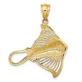 thumbnail image 3 of Auriga 14K Yellow Gold Polished and Cut-Out Textured Accent Stingray Charm (L-34 mm, W-29.1 mm), 3 of 6