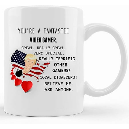 

Personalized Trump Video Gamer Mug Funny Coffee Cup For Video Gamers Gifts For Gamers Gift For Programmers Mug For Men Gift For Boyfriend Ceramic Novelty Coffee Mug Tea Cup Gift Present For B