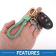 thumbnail image 4 of Llavero de Coche Único Bargains Llavero Universal con Anillo para Llaves Fobs de Cuero Sintético Metal Tono Dorado Verde Pálido 1 Pcs, 4 of 6