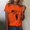 thumbnail image 2 of Dadaria T-Shirt Orange pour Femmes Manches Courtes Col Rond Attrape-Rêves d'Été Chandail Blouses 2TG, 2 of 5