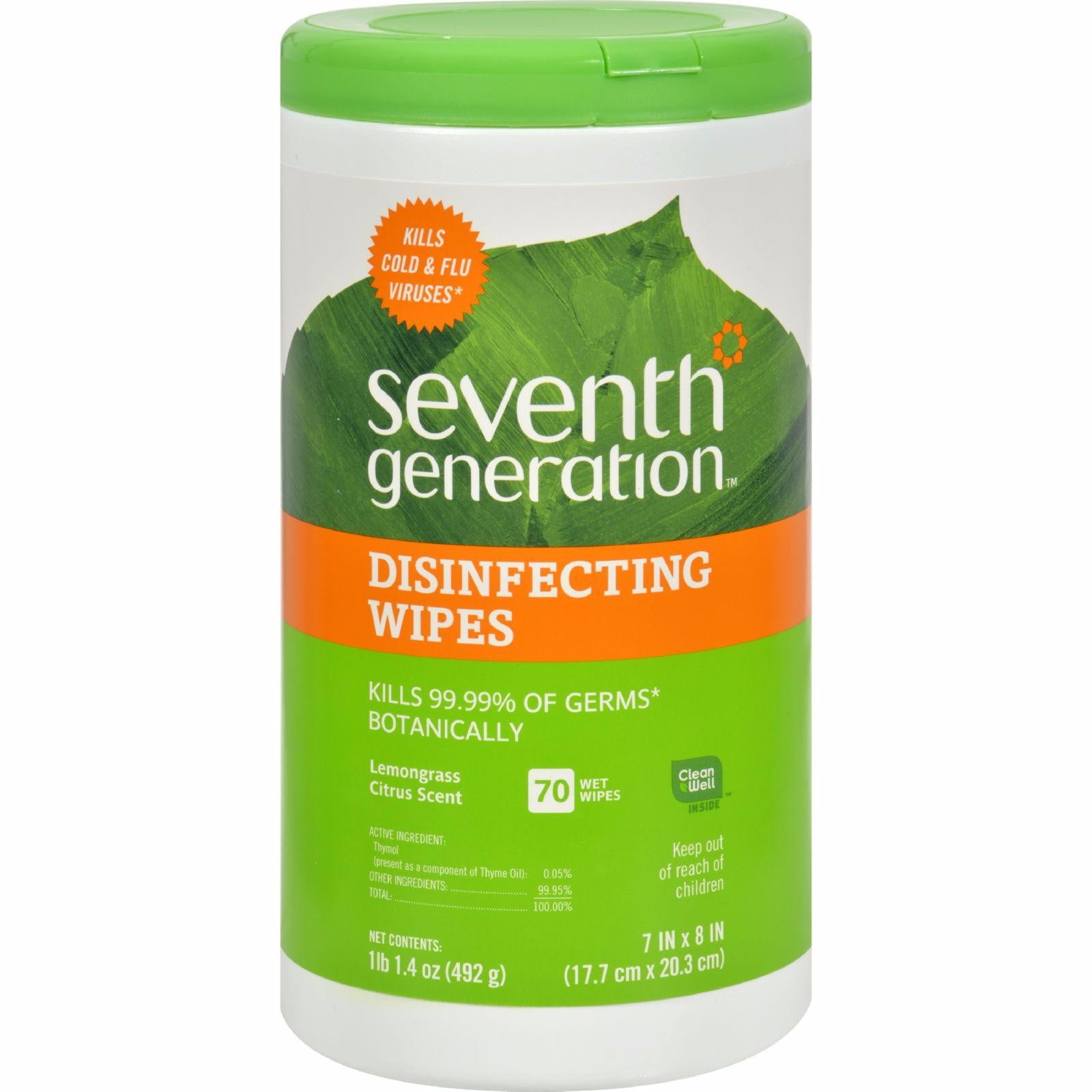 Seventh Generation Disinfecting Wipes Lemongrass And Citrus 70 Wipes
