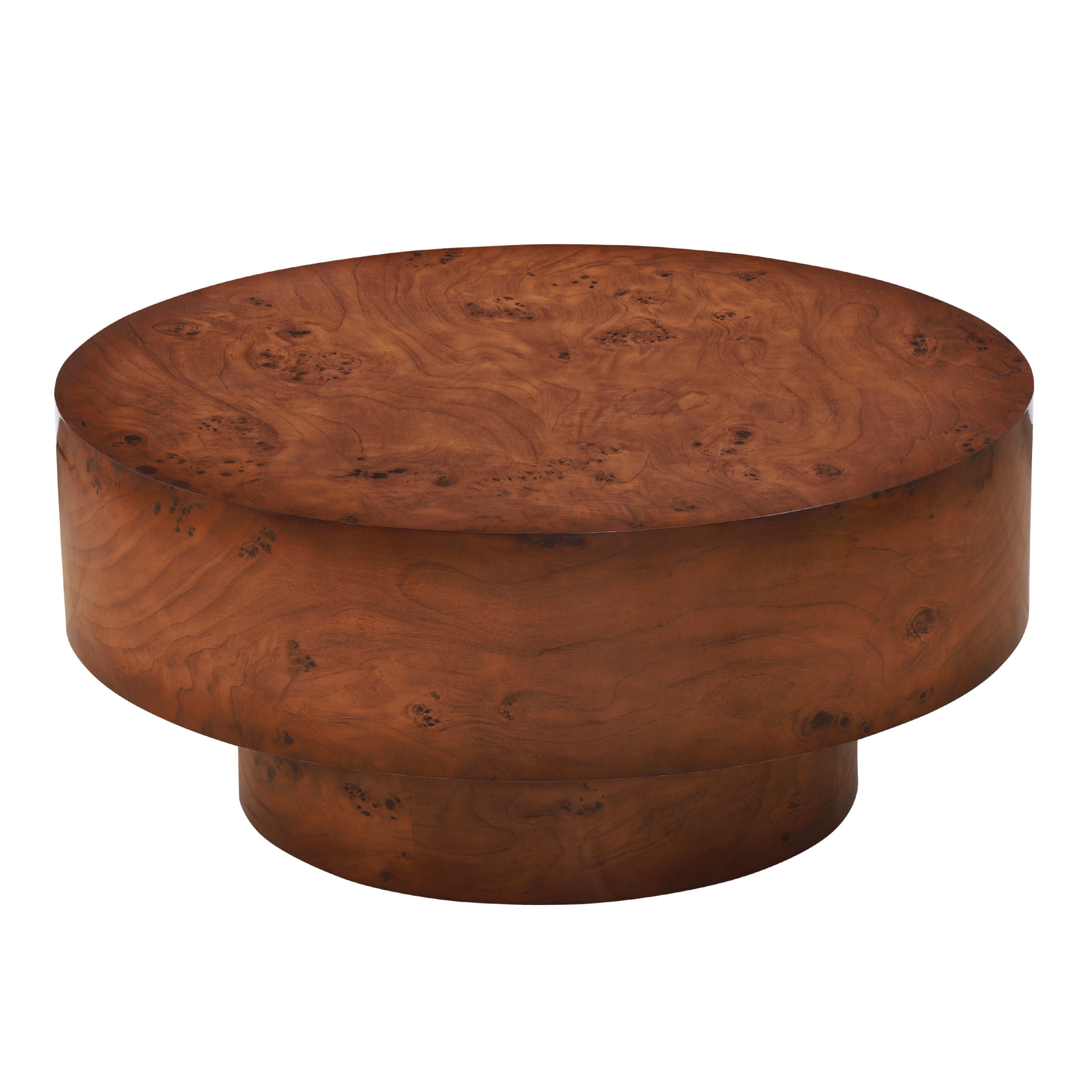 Christopher Knight Home 31.5" Round Coffee Table with Thick Top, Pedestal Base, Walnut