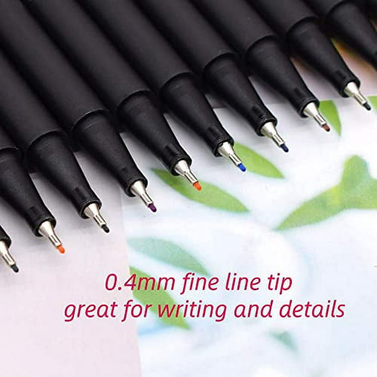 24 Colors Fineliner Pens 0.4mm Fine Tip Marker Drawing Color Pens Set for  Planner Writing Note Taking Painting Coloring Sketch