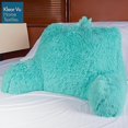 thumbnail image 6 of Klear Vu Shaggy Bed Rest Back Support Pillow - Large Reading Pillow, 30" x 21", Aqua, 6 of 6