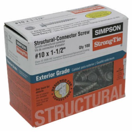 

Simpson Strong-Tie SD10112R100 Structural Connector Screw #10 x 1.5 100-Pack