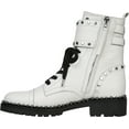 thumbnail image 3 of Sam Edelman Jennifer Bright White Leather Lace Up Studded Combat Ankle Boots (Bright White Leather, 9), 3 of 6