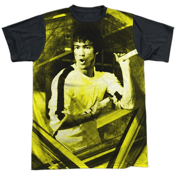Bruce Lee - Stripes - Short Sleeve Black Back Shirt - Small