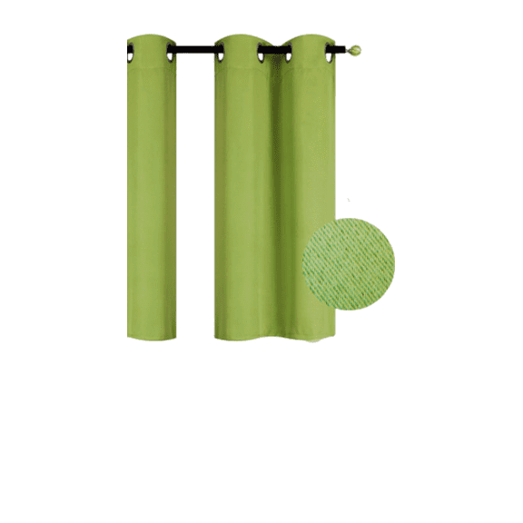 Gorgeous Home Linen 1pc Unlined Blackout Short Window Curtain Grommets Panel 28"Wide x 54"Long Solid Color Lime Green
