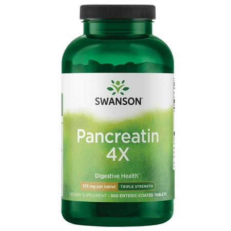 Swanson Pancreatin 4X 375 mg 300 Tablets
