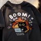 thumbnail image 3 of Camiseta de manga corta Kawaii Good Mental State Pure para hombres y mujeres, ropa holgada informal con dibujos animados, Top de gran tamaño Y2K, 3 of 4