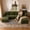 Green, variant on JULY'S SONG 71" Modular Sectional Sofa with Movable Storage Ottoman, Modern Chenille L-Shaped Cloud Couch for Small Living Room, Apartment, Blue