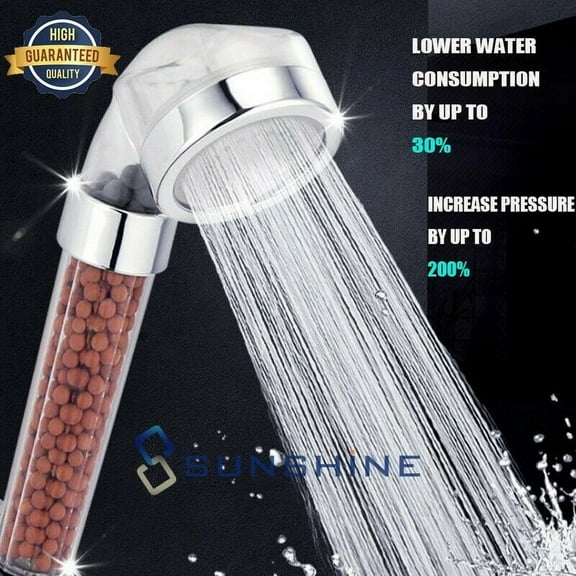High Turbo Pressure Shower Head Bathroom Powerful Energy Water Saving Filter US