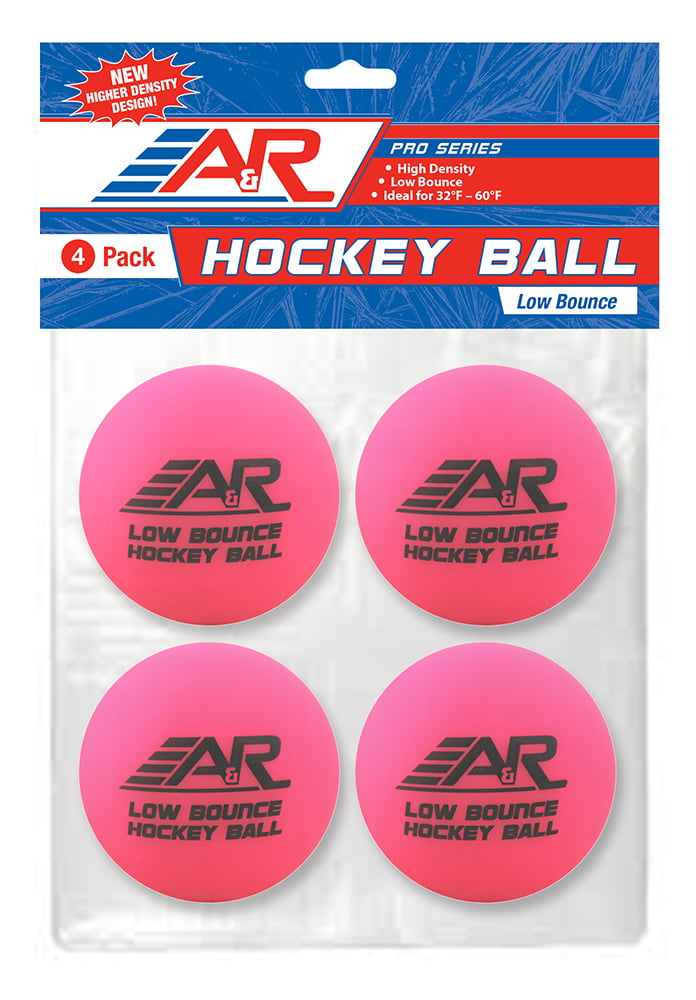 Pink 32℉ to 60℉ A&R Low Bounce Street Hockey Ball Pack of 2 