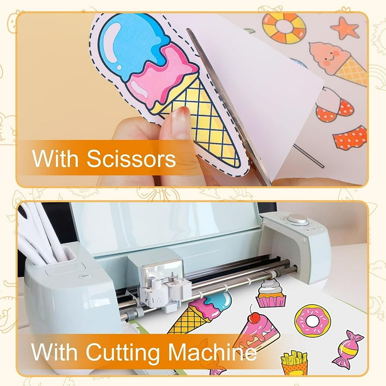 Sticker Paper for Inkjet Printer 30 Sheets Vinyl Sticker Paper Glossy Waterproof Size 8.5 x11