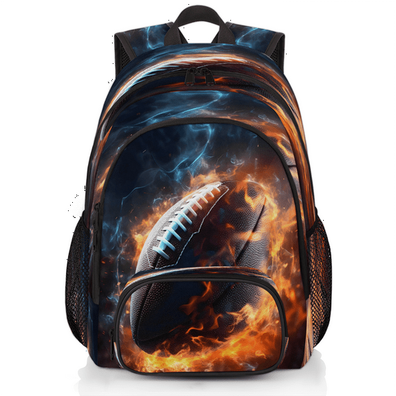 Herdesigns Football Rugby Sports Laptop Backpack for Women Men, 18.3 Inch Large Computer Backpacks Fashion Teacher Nurse Bag Casual Daypack for Work Travel