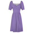 thumbnail image 4 of Shakespeare Motif Gravure (Violet Vif) Robe d'Été Sans Manches Robe Longue, 4 of 4