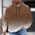 thumbnail image 2 of Caqnni Mens Tie Dye Hoodies Solid Color Pullover Hoodie Long Sleeve Casual Sweatshirts with Pocket for Fall and Winter (M,Brown), 2 of 4