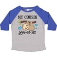thumbnail image 3 of Inktastic My Cousin Loves Me with Sloth and Hearts Boys or Girls Toddler T-Shirt, 3 of 5