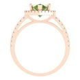 thumbnail image 4 of 2.38 ctw with Simulated Diamond Halo Accents Anniversary Ring for Women | Pear Cut Natural Peridot | Hyperallergenic Solid 18K Rose Gold, 4 of 5