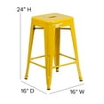 thumbnail image 6 of Home Square 24" Metal Backless Counter Stool in Yellow - Set of 2, 6 of 9