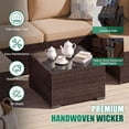 thumbnail image 6 of LazySunsets 8 Pieces Patio Conversation Set, Rattan Wicker Outdoor Sectionals with Fire Pit Table, Beige/Brown, 6 of 9
