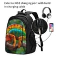 thumbnail image 2 of Fotbe Chameleon Mochila con Estampado y Puerto USB para Hombre y Mujer, Mochila Antirrobo, Mochila de Viaje, Mochila Escolar, Mochila Universitaria, 2 of 7